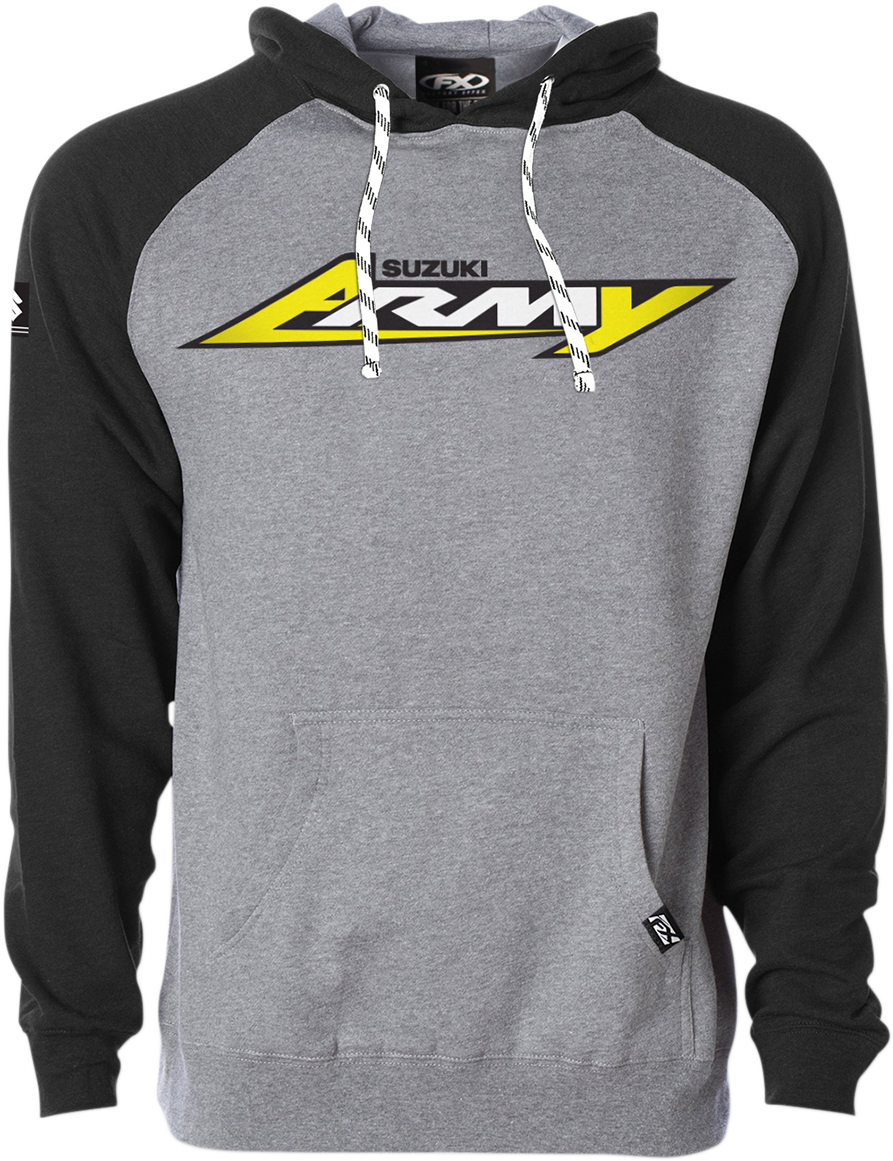 FACTORY EFFEX Suzuki Army Hoodie - Black/Heather Charcoal - Medium 23-88402