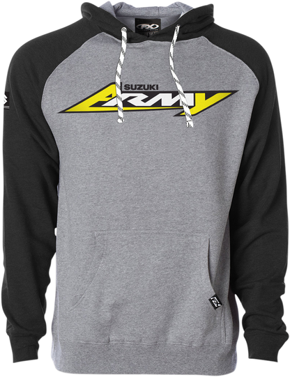 FACTORY EFFEX Suzuki Army Hoodie - Black/Heather Charcoal - Large 23-88404
