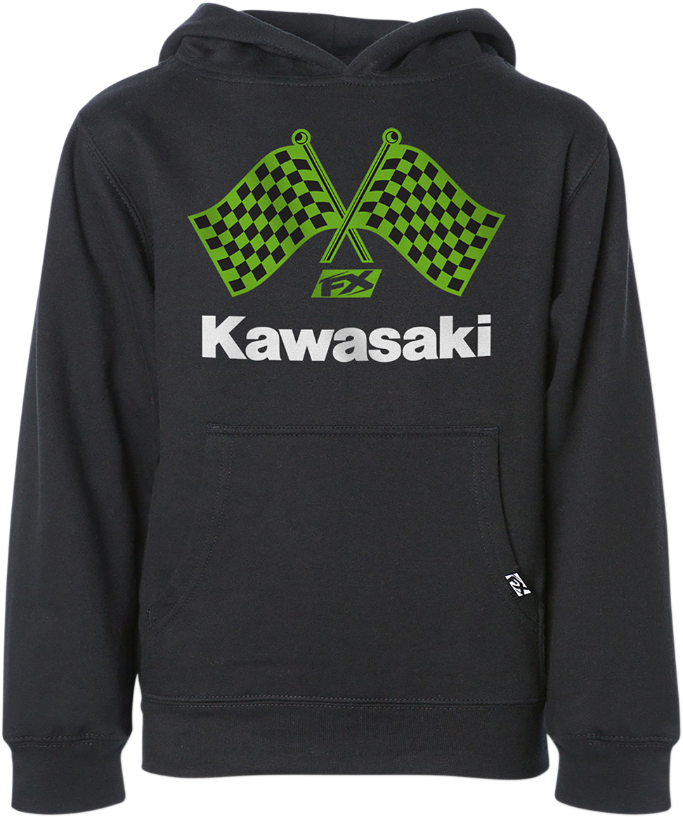 FACTORY EFFEX Youth Kawasaki Finishline Hoodie - Black - Small 23-88120