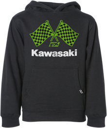 FACTORY EFFEX Youth Kawasaki Finishline Hoodie - Black - Medium 23-88122