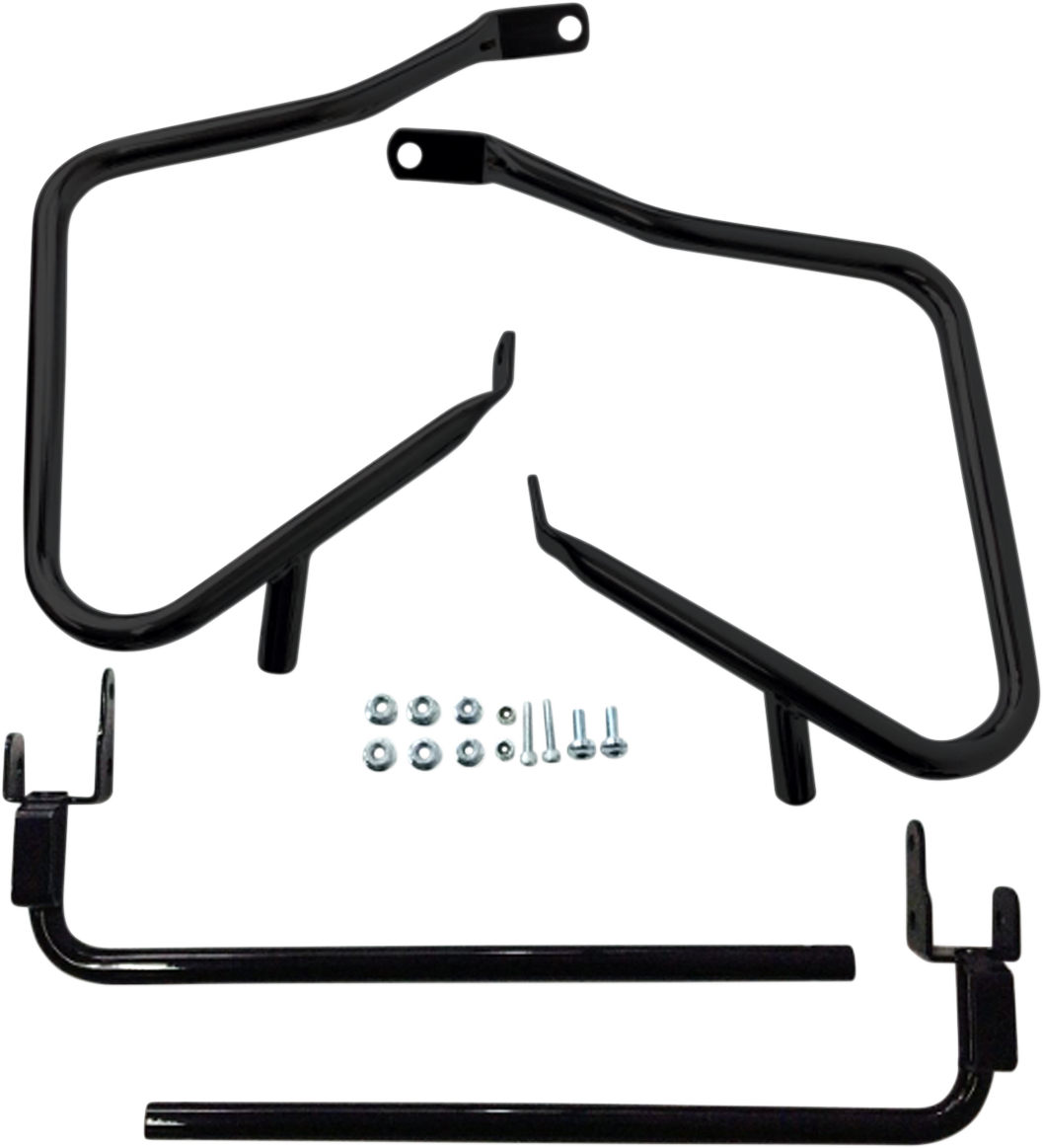 DRAG SPECIALTIES Saddlebag Support Kit - Black - FLH/FLT '14-'25 21028B