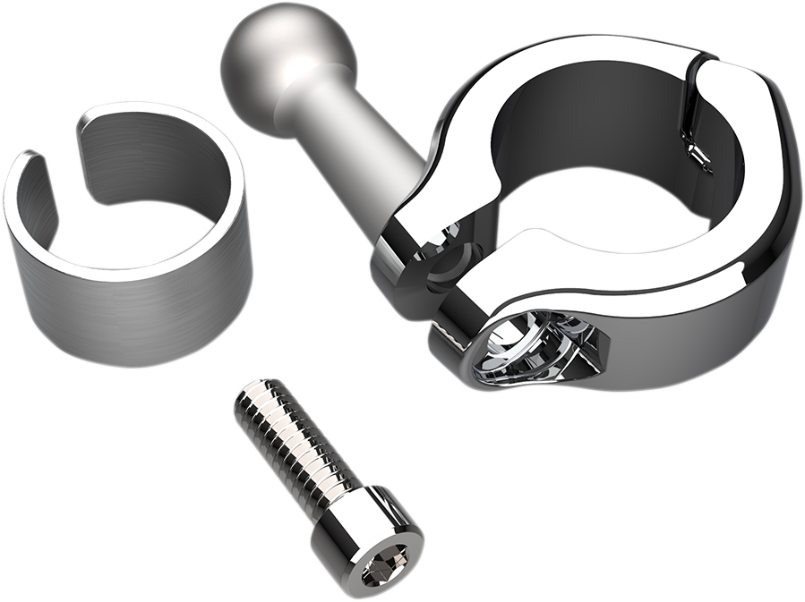 CIRO Aluminum Clamp Kit - Ball Mount - 7/8" - 1" Handlebars - Chrome 50128