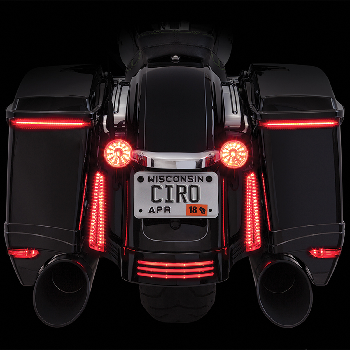CIRO Bag Blades® - Red Turn Signals - Smoke Lens 40042