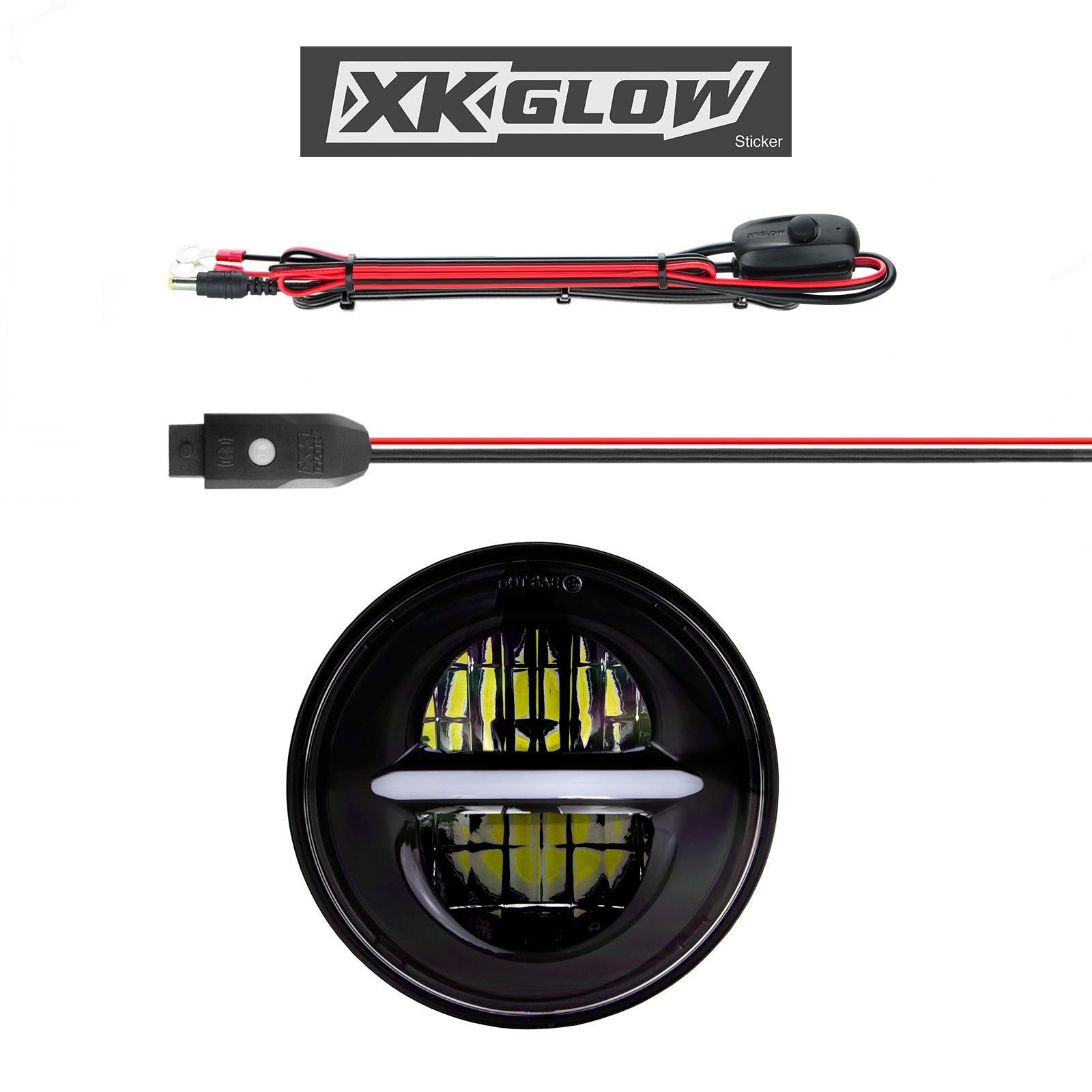 5.75" Xkchrome Headlight Black Bezel