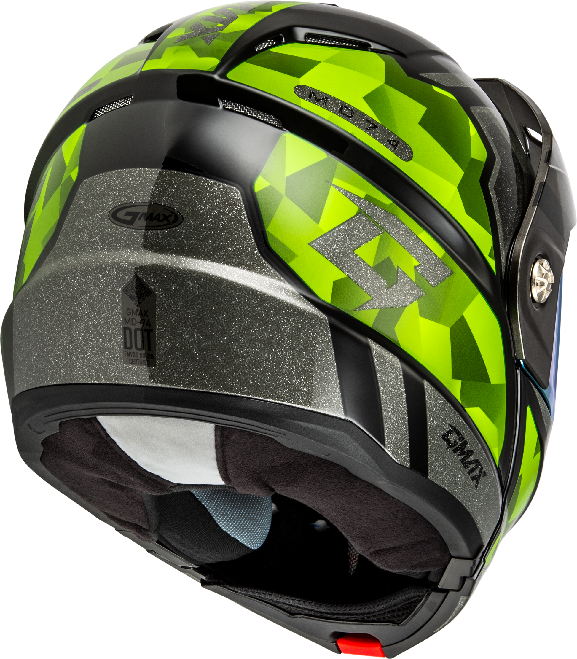 Md 74 Striker Modular Helmet W Gld Shld Blk/Slvr/Grn Mtlc Xs