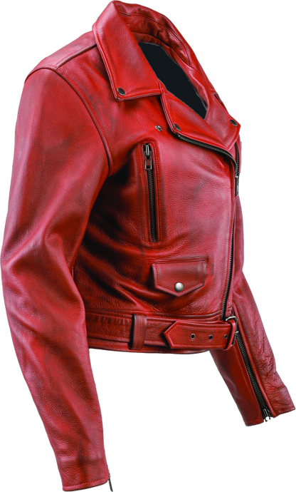 Kuryakyn Leather By River Road Arabian Spice Leather Jacket Red Womens - Small