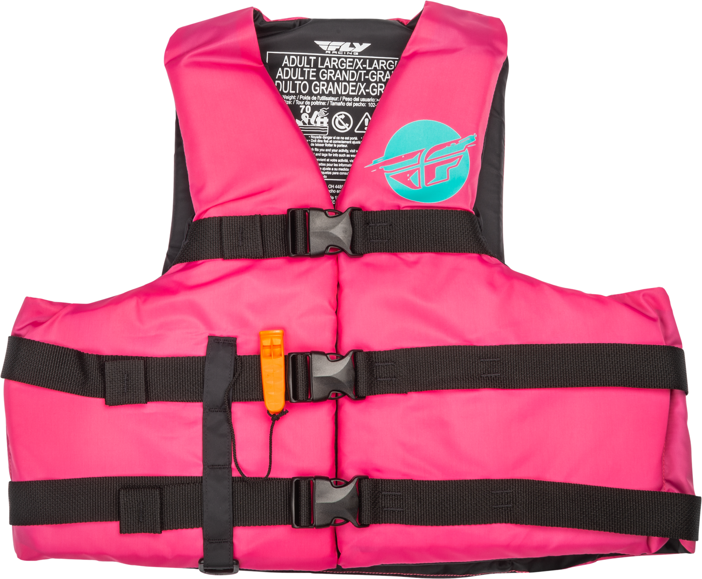 Nylon Flotation Vest Neon Pink/Teal 2x