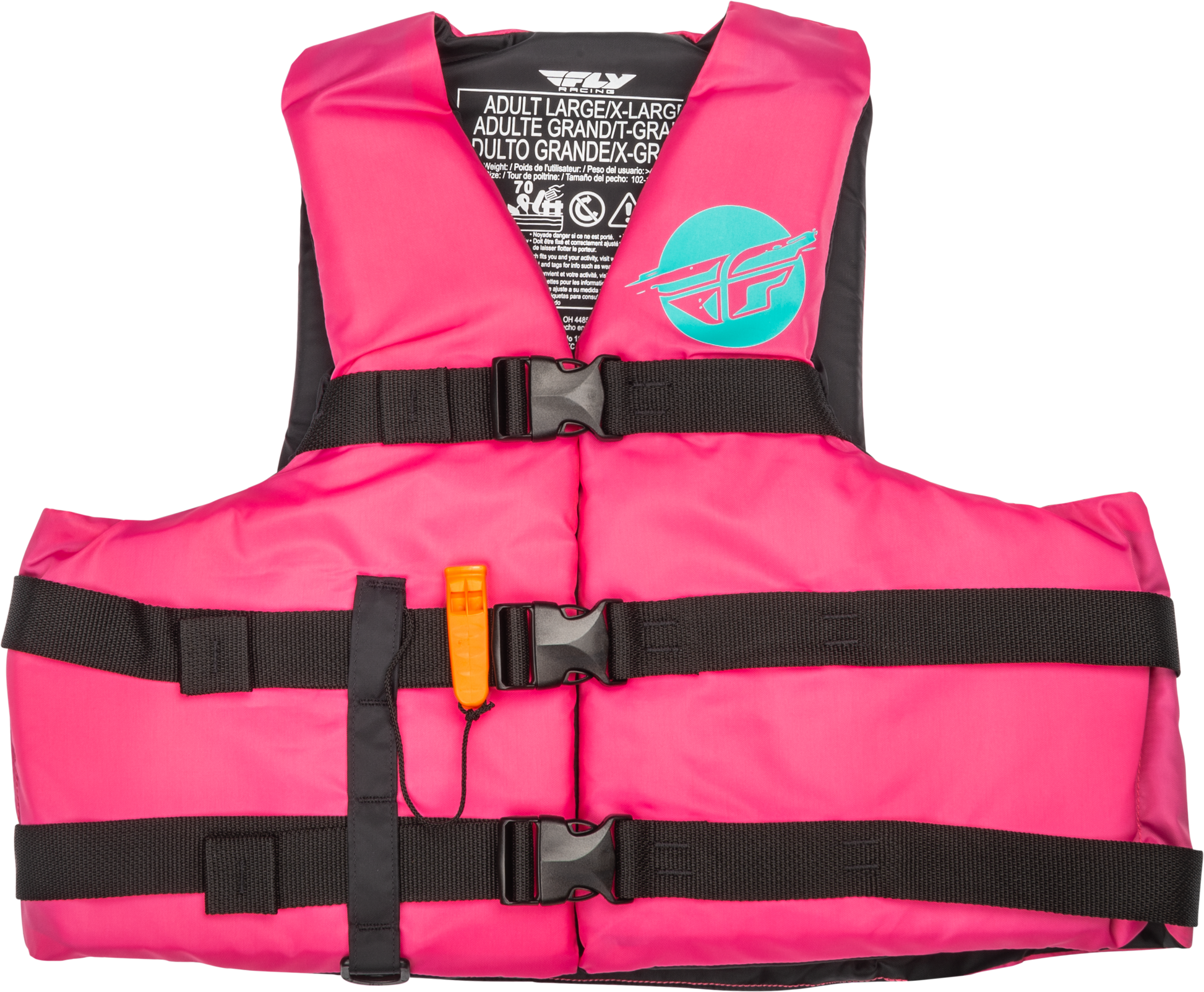 Nylon Flotation Vest Neon Pink/Teal 2x