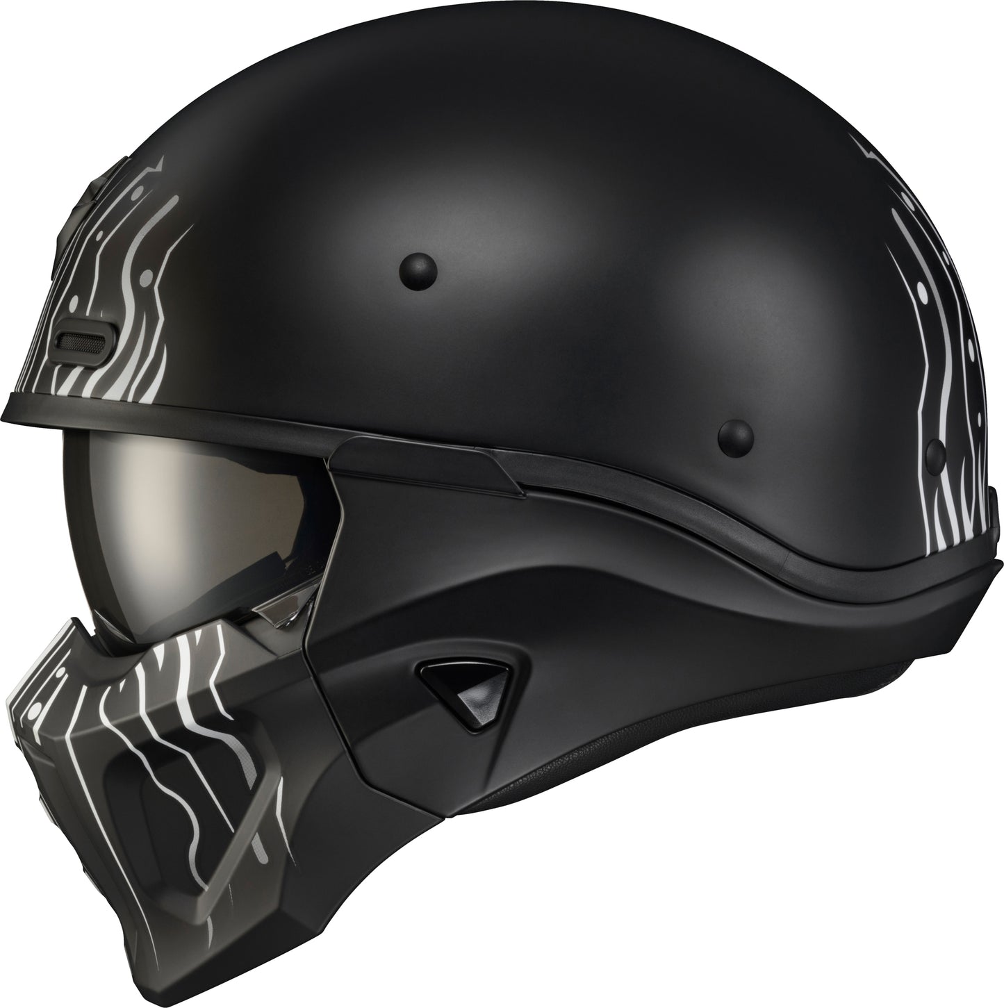 Covert X Open Face Helmet Tribe Matte Black/White Xl