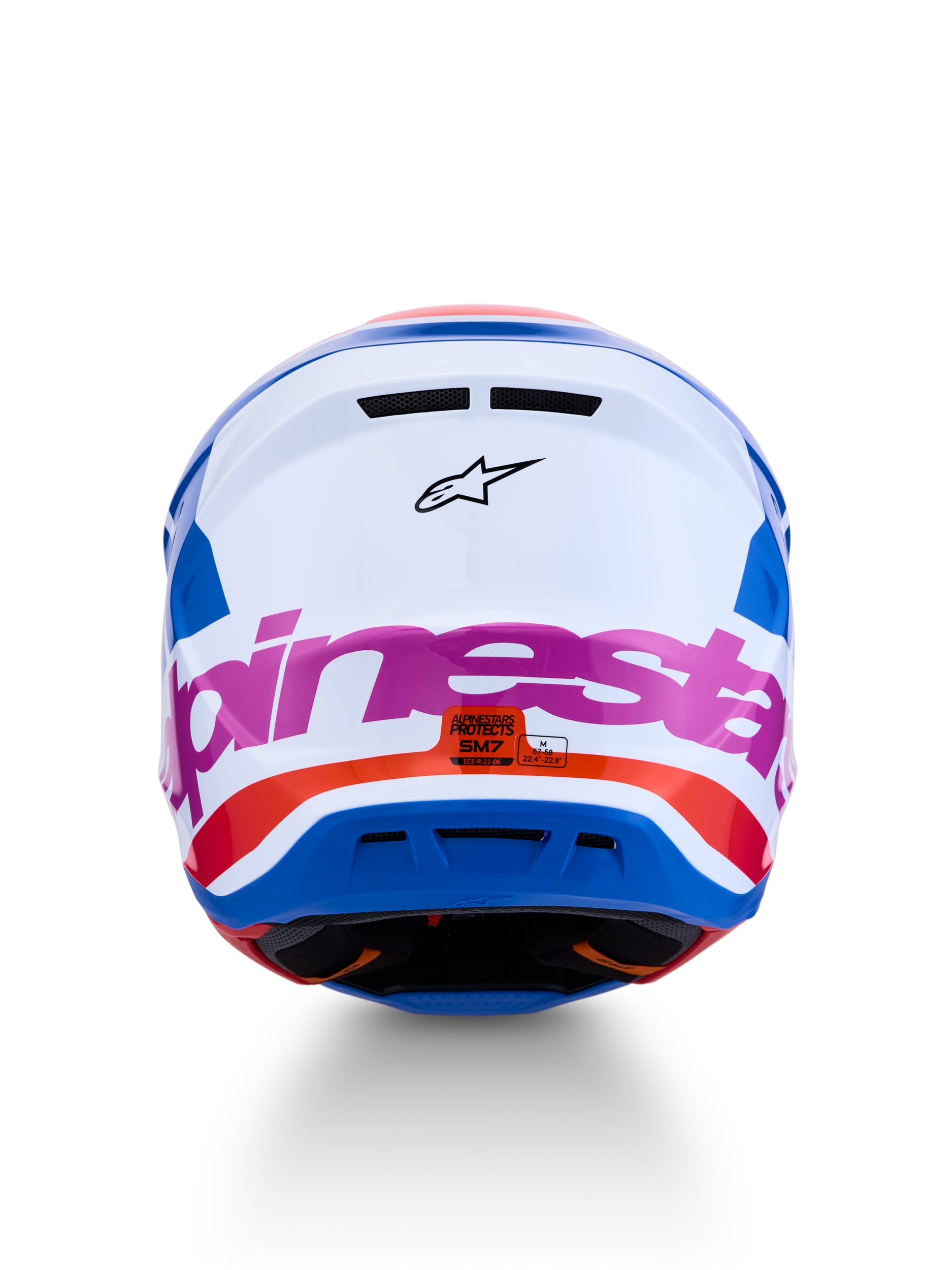 S M7 Core Helmet Ece06/Dot Wht/Blue/Org/Pink Glossy 2x