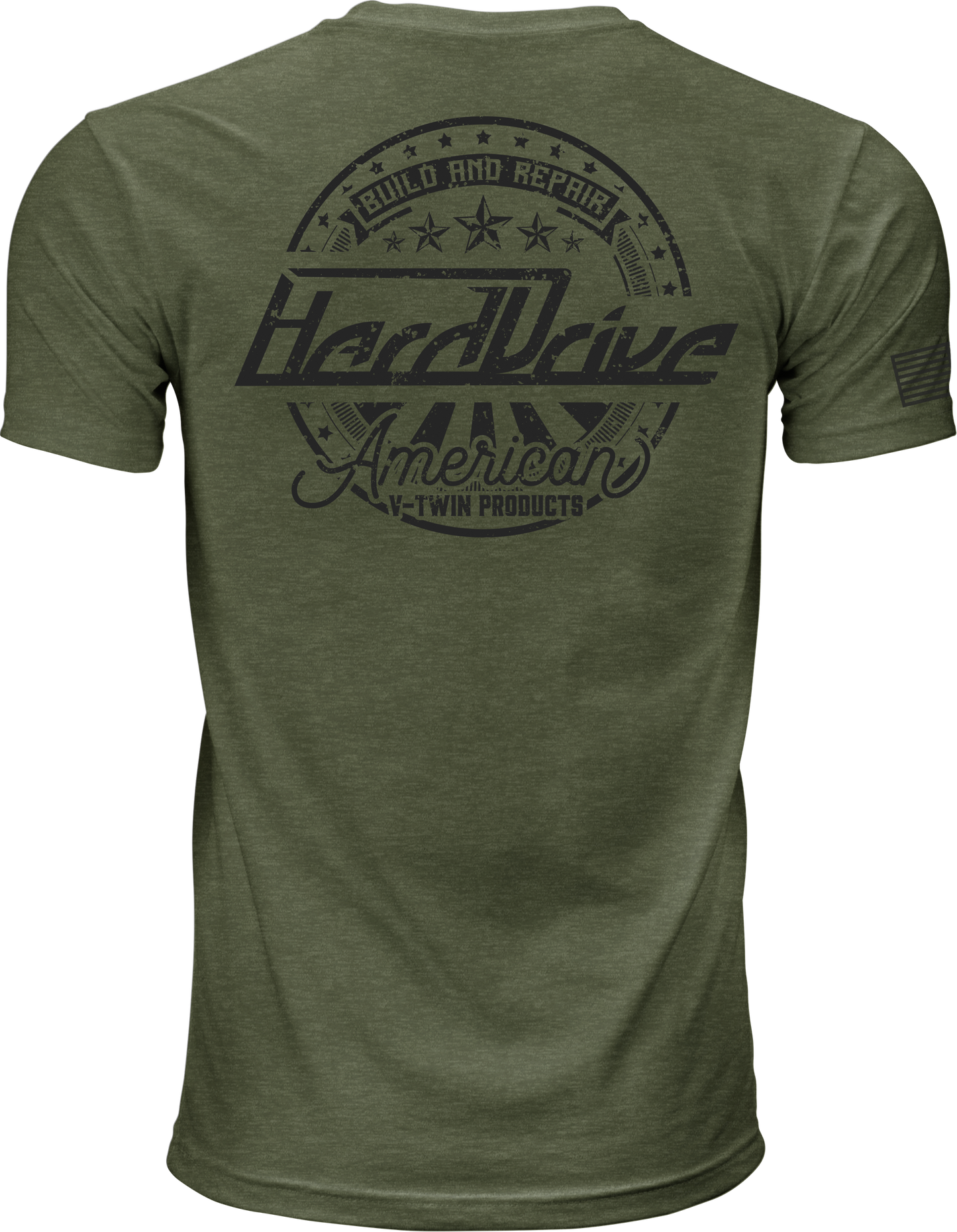 Harddrive Emblem Tee Olive Green/Black Xl