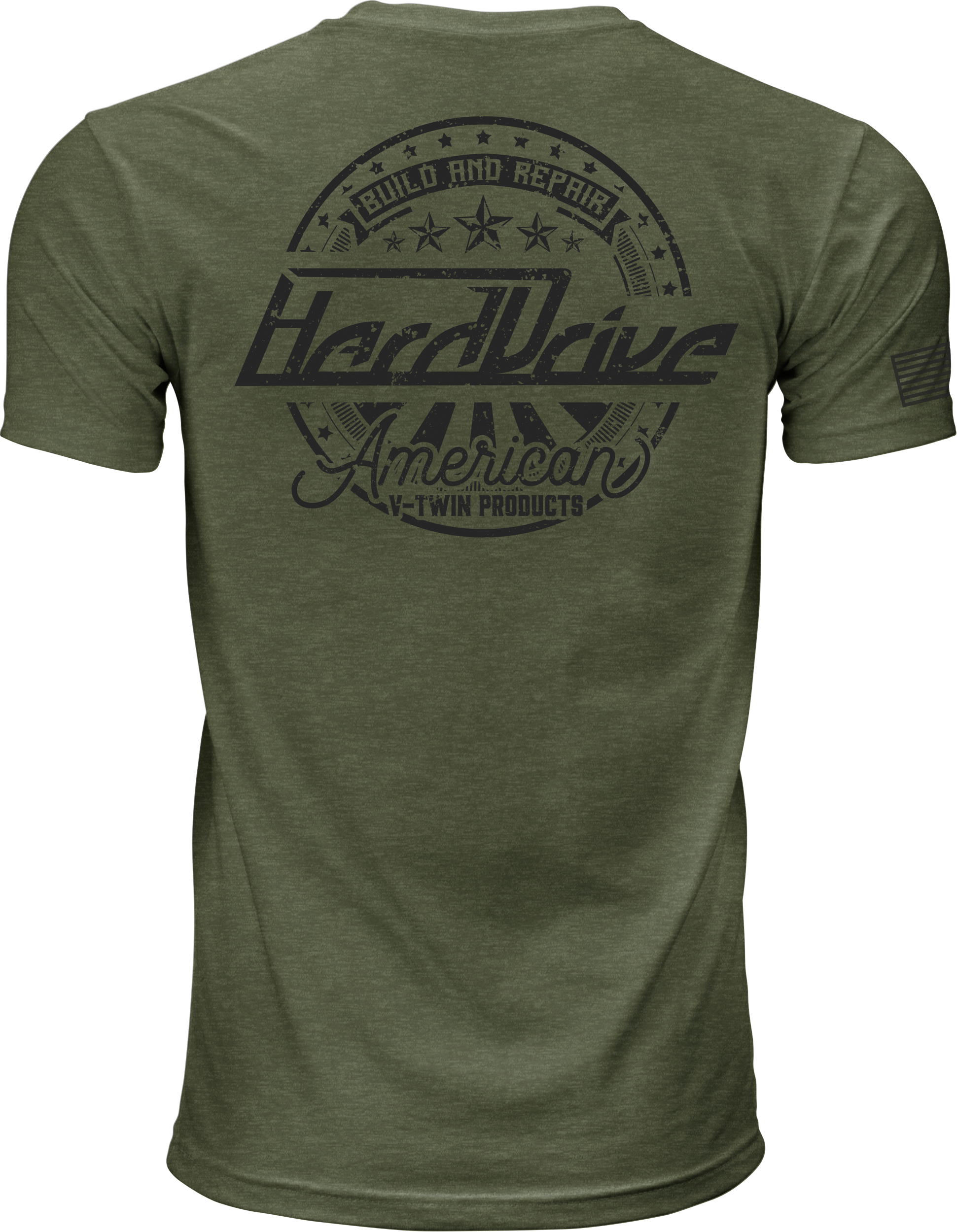 Harddrive Emblem Tee Olive Green/Black Md