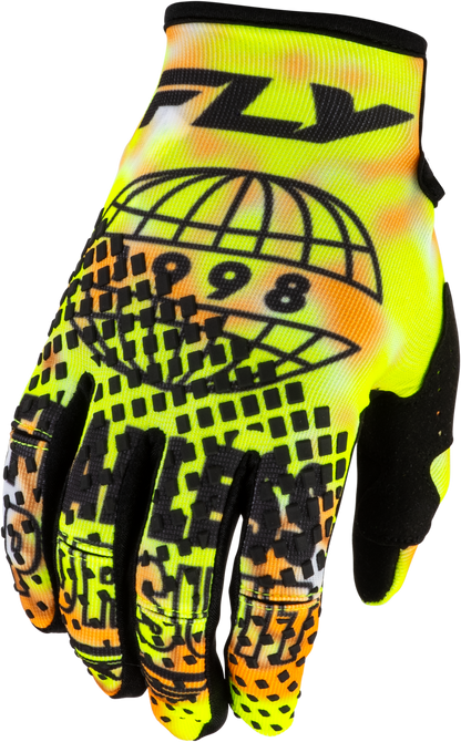 Youth Kinetic Blur Gloves White/Hi Vis/Orange Ys