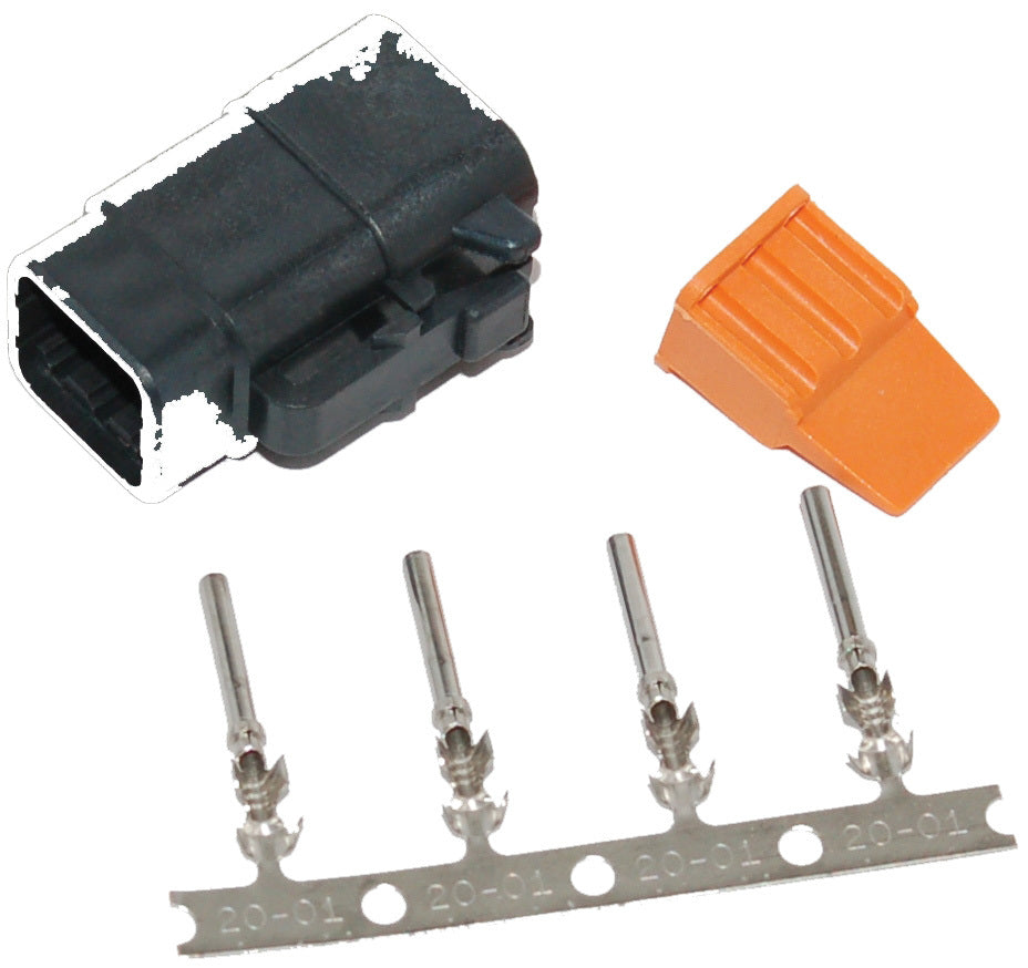 Deutsch Dtm 4 Pin Black Plug W/4 Trmnls/Wdglck Hd74114 98bk