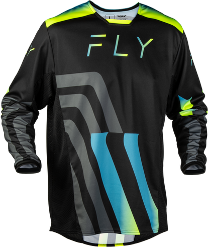 Kinetic Volt Jersey Black/Grey/Teal/Yellow Md