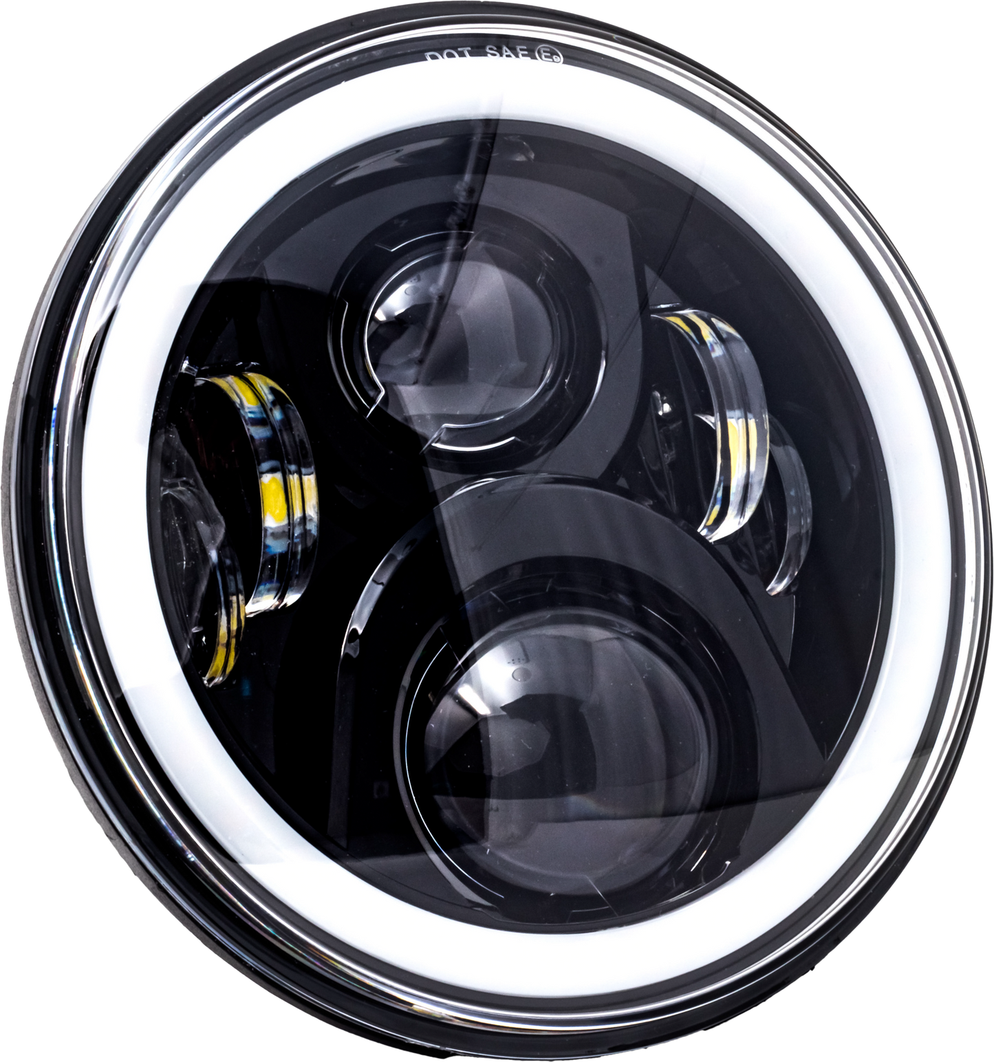7" Led Headlight Full Halo Blk W/ Mnt Adapter