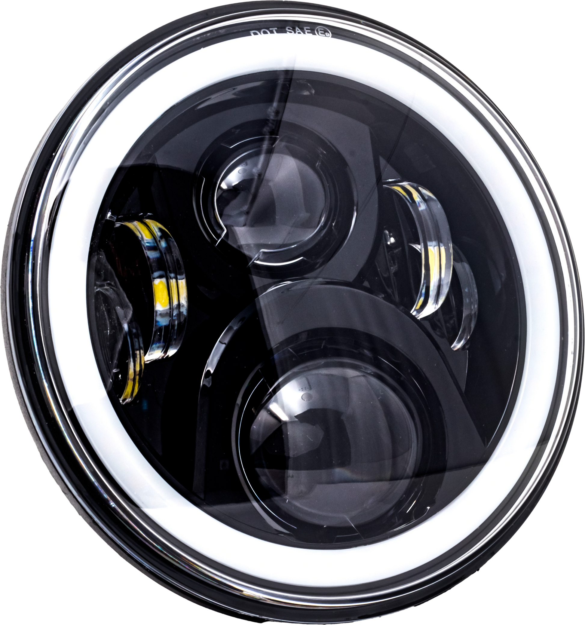 7" Led Headlight Full Halo Blk W/ Mnt Adapter