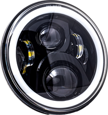 7" Led Headlight Full Halo Blk W/ Mnt Adapter