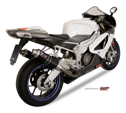 MIVV 2 Slip-on, GP Black, Standard Exhaust For Aprilia RSV 1000 04-08 and Tuono Fighter 1000 06-10