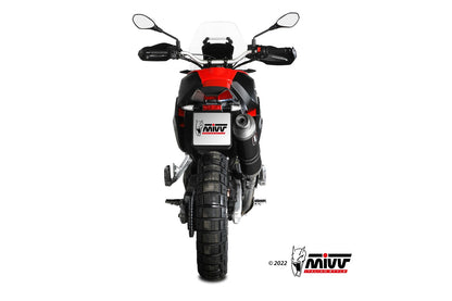 MIVV Slip-on, Dakar Black Stainless Steel, Standard Exhaust For Aprilia Tuareg 660 2022-2023