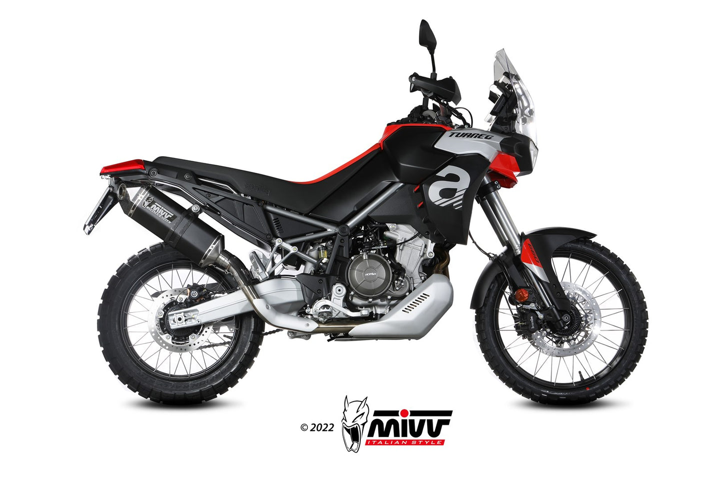 MIVV Slip-on, Speed Edge Black Stainless Steel, Standard Exhaust For Aprilia Tuareg 660 2022-2023
