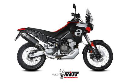 MIVV Slip-on, Speed Edge Black Stainless Steel, Standard Exhaust For Aprilia Tuareg 660 2022-2023