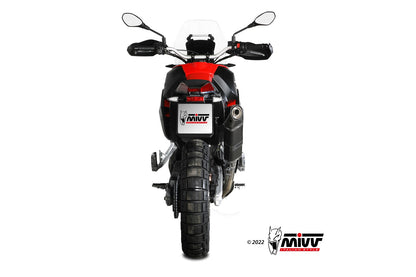 MIVV Slip-on, Speed Edge Black Stainless Steel, Standard Exhaust For Aprilia Tuareg 660 2022-2023