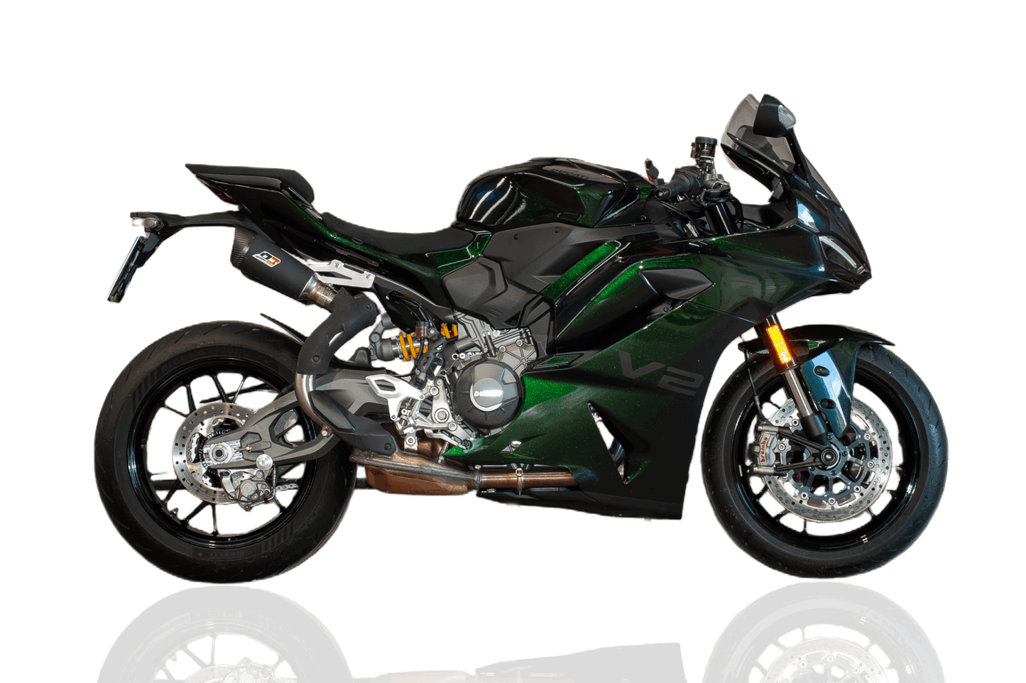 QD Exhaust Twin GUNSHOT DARK MATTER Slip-on Exhaust for the Ducati Panigale / Streetfighter V2 (2025+)