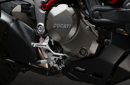 AELLA Riding Step Kit (Rearsets) for the Ducati Multistrada 1200 / 950 / DVT - Polished