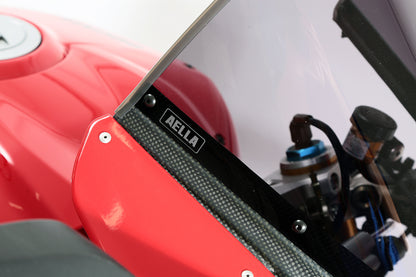 AELLA Carbon Fiber Trim Racing Windscreen For the Ducati Panigale V4 R (19-24) and V4 / S / SP (20-24)