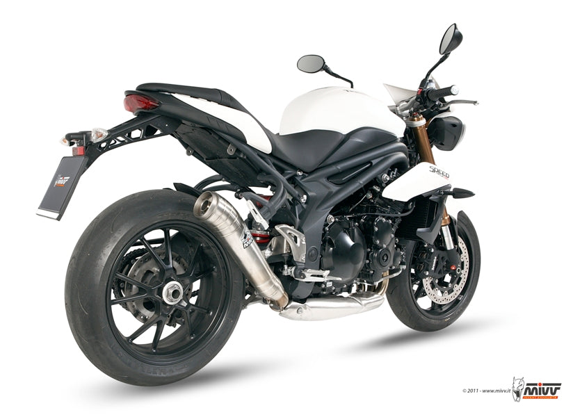 MIVV 2 Slip-on, Ghibli Stainless Steel, Standard Exhaust For Triumph Speed Triple 1050 2011-2015