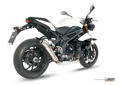 MIVV 2 Slip-on, Ghibli Stainless Steel, Standard Exhaust For Triumph Speed Triple 1050 2011-2015