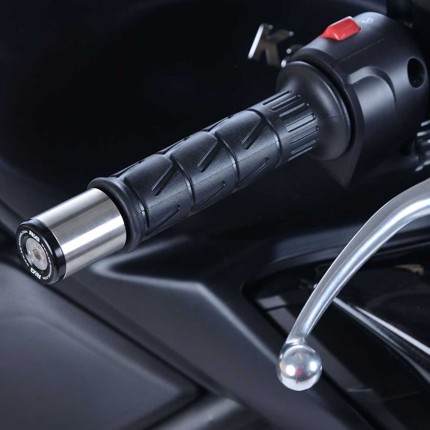 R&G Racing Bar End Sliders for Kawasaki Z650RS '22, ZX-25R '20-'22, ZX-6R 636 '19-'23, Z900 '73-'23, Z900RS '17-'22, Z H2 '00-'23 and KTM 690 Enduro (without brush guards) '07-'20