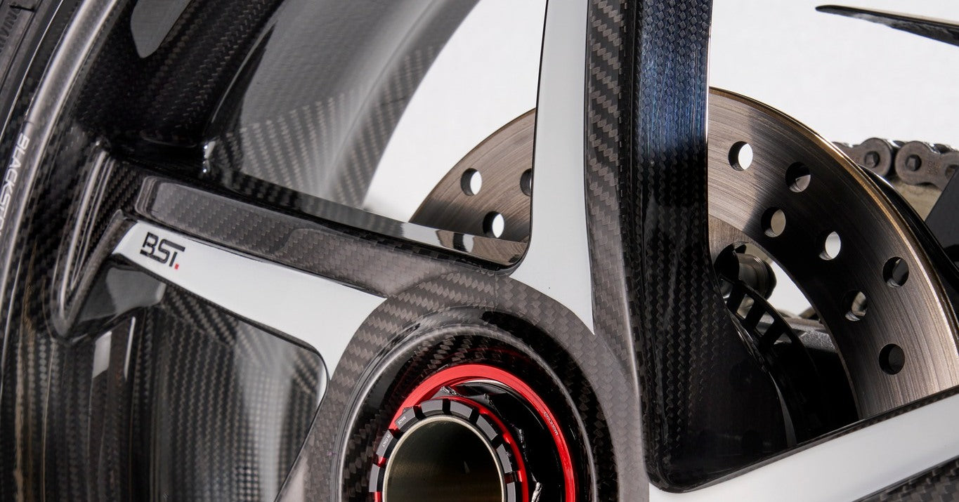 BST Star TEK Carbon Fiber Rear Wheel for the Ducati 1299 / 1199 / V4 /V2 Panigale, 1098 / 1198,  Streetfighter 1098/V4/V2, Supersport, Multistrada 1200, 1260, V4 Pikes Peak, Monster 1200, and Norton V4SV / V4CR  - 6.0 x 17