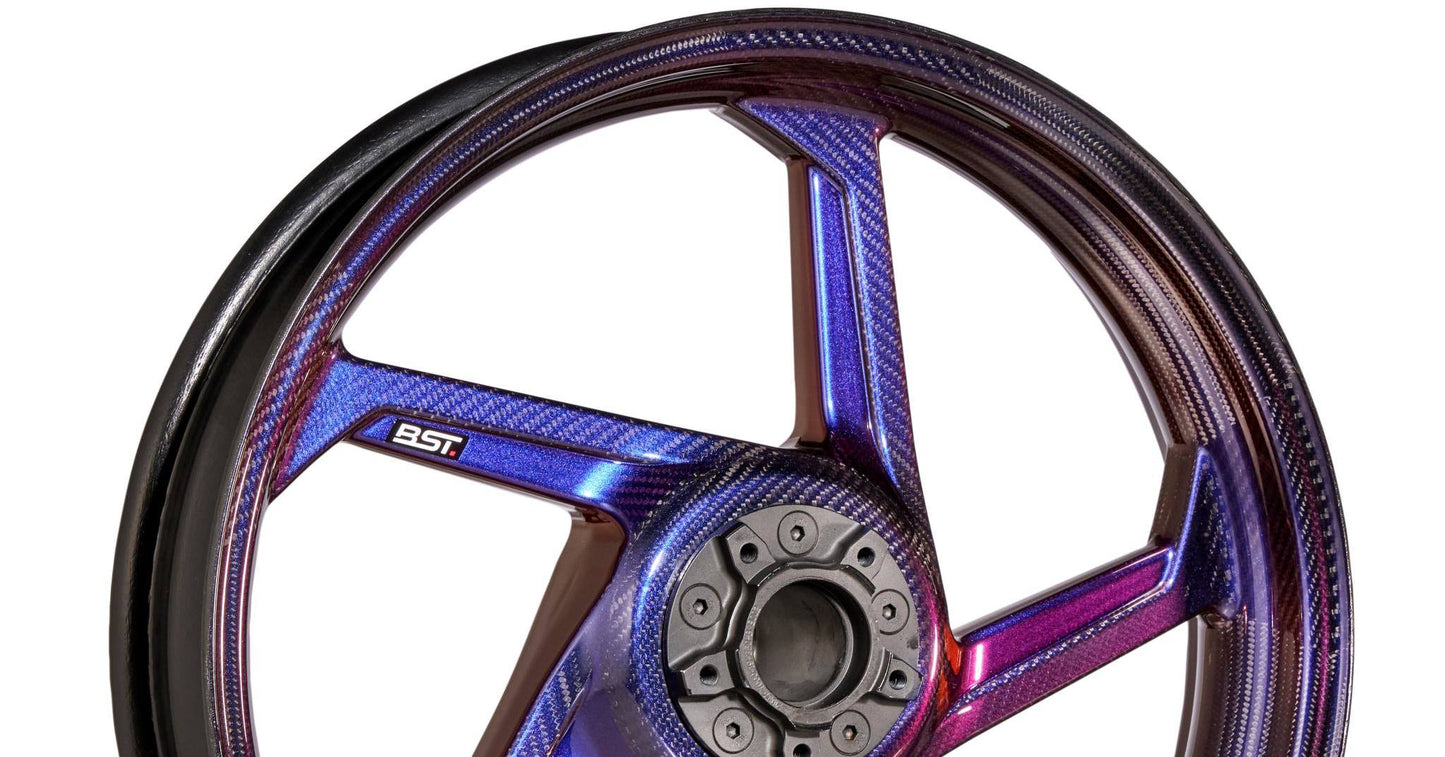 BST Star TEK Carbon Fiber Rear Wheel for the Ducati 1299 / 1199 / V4 /V2 Panigale, 1098 / 1198,  Streetfighter 1098/V4/V2, Supersport, Multistrada 1200, 1260, V4 Pikes Peak, Monster 1200, and Norton V4SV / V4CR  - 6.0 x 17