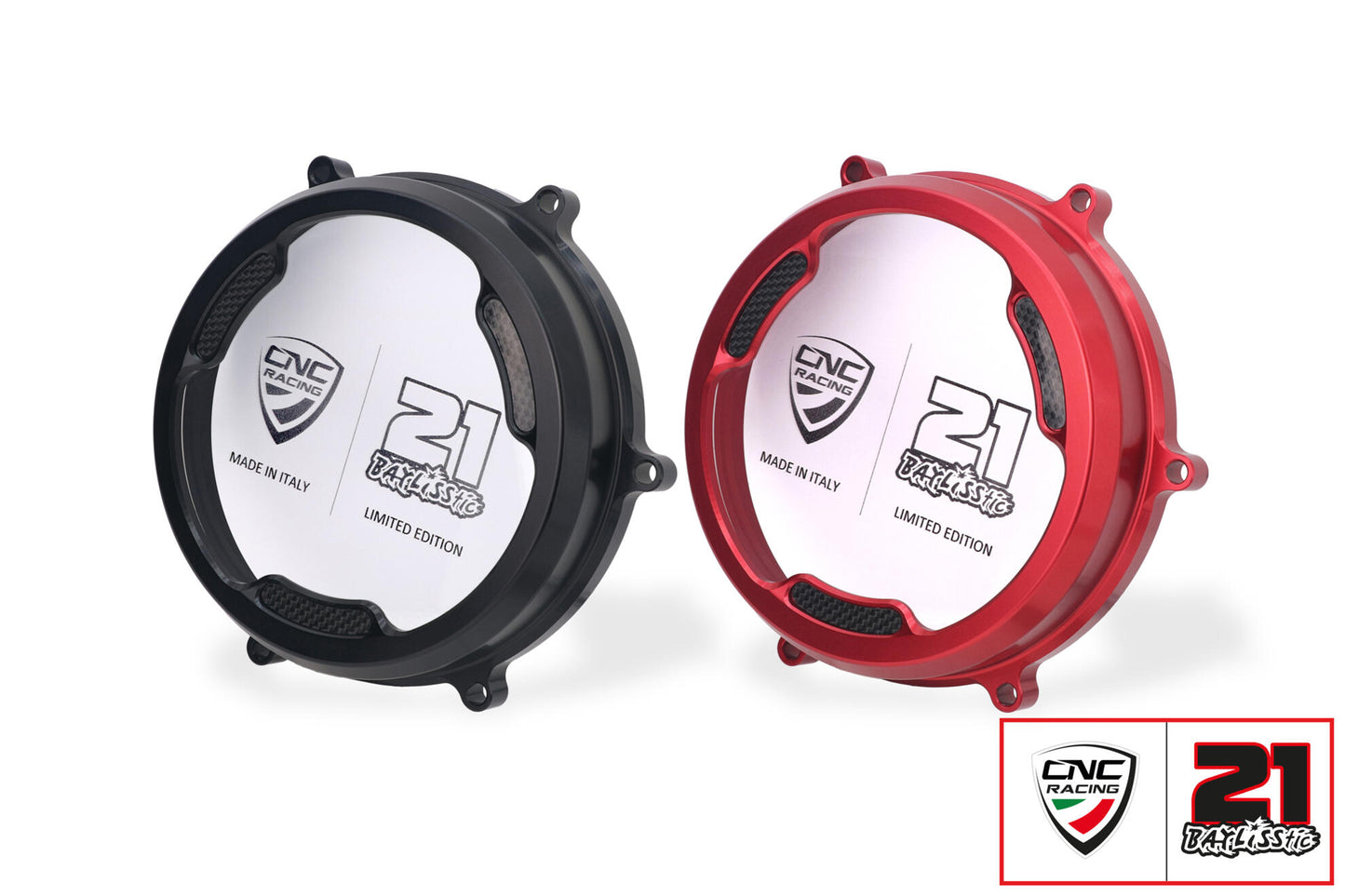 CNC Racing PRAMAC RACING LIMITED EDITION Clear Wet Clutch Cover With Carbon Inlay for the Ducati Panigale 1299/1199/959  Superleggera (and 899 too with modification)