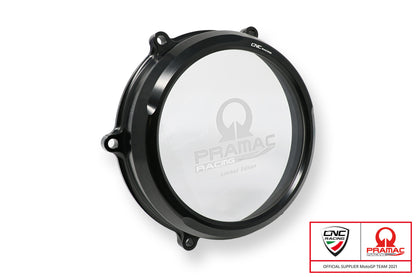 CNC Racing PRAMAC RACING LIMITED EDITION Clear Wet Clutch Cover for the Ducati Panigale 1299/1199/959  Superleggera (and 899 too with modification)