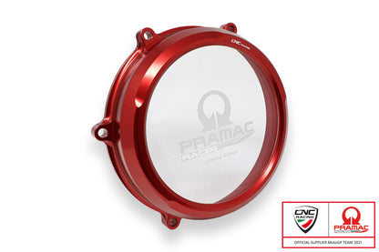 CNC Racing PRAMAC RACING LIMITED EDITION Clear Wet Clutch Cover for the Ducati Panigale 1299/1199/959  Superleggera (and 899 too with modification)