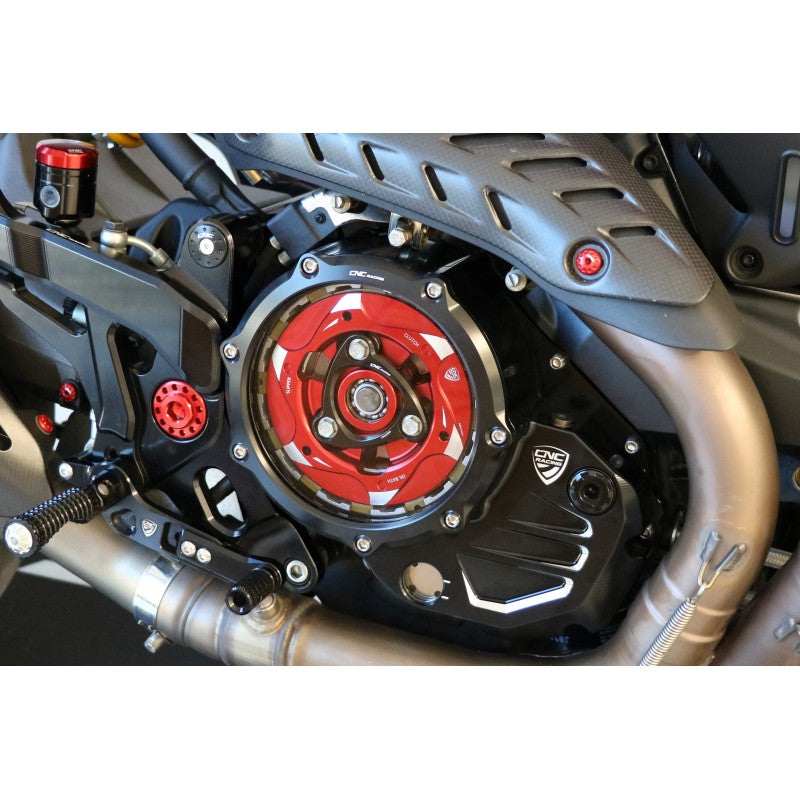 CNC Racing Clear Wet Clutch Cover for the Ducati Hypermotard 821 (2015) / 939 / 950, Multistrada 950, Supersport /S, Monster 821, Scrambler 1100