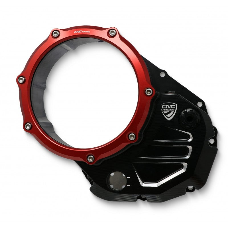 CNC Racing Clear Wet Clutch Cover for the Ducati Multistrada 1200/1260 (2015+) and XDiavel / Diavel 1260