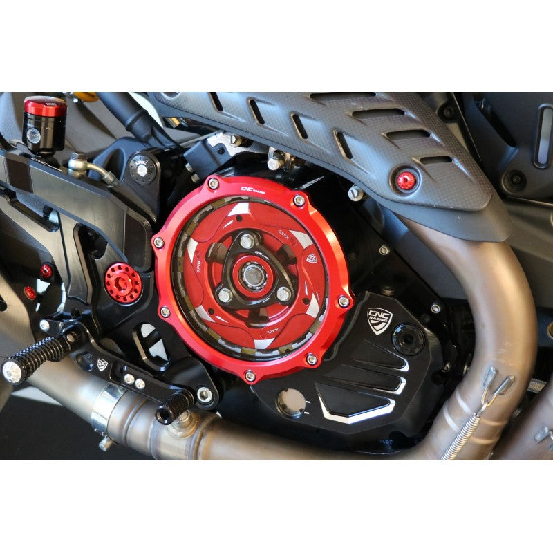 CNC Racing Clear Wet Clutch Cover for the Ducati Multistrada 1200/1260 (2015+) and XDiavel / Diavel 1260