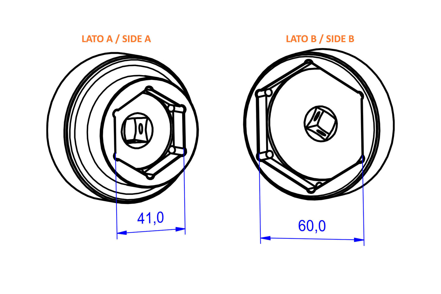 CNC Racing Alloy 41 mm / 60 mm Rear Axle Nut Tool for KTM 1290 / 1390 Super Duke R / RR / EVO / GT