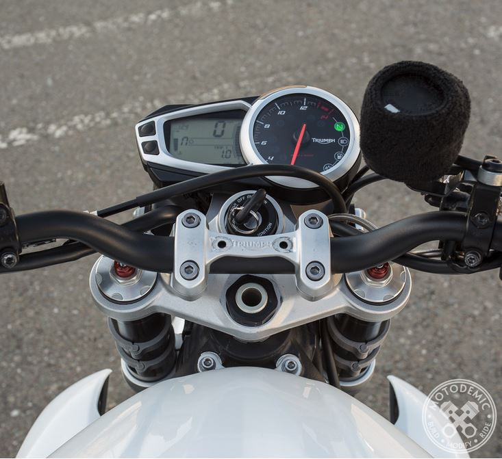 Motodemic Single LED and Round Halogen Headlight Conversion Kit for the 2012 Triumph Street Triple