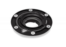 CNC Racing Aluminum with Carbon Inlay Gas Cap Flange for MV 3 cylinder Models, Aprilia, Moto Guzzi, and Triumph