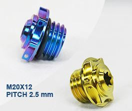 PROTI Titanium Engine Oil Fill Plug for Ducati  Honda  Kawasaki  Triumph  and Yamaha - M20x2.5