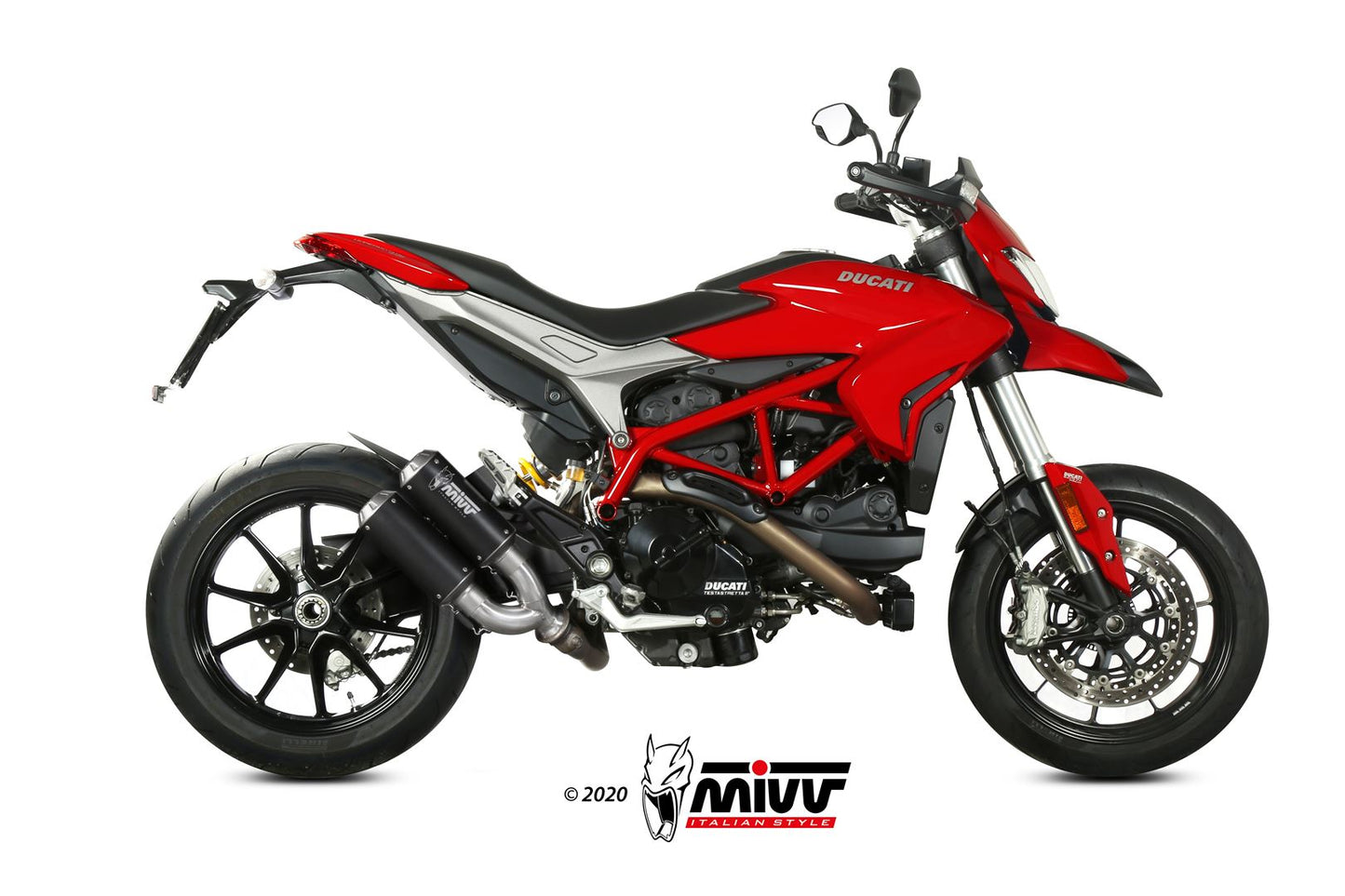 MIVV 2 Slip-on, MK3 Black, Standard Exhaust For Ducati Hypermotard 939 2016-2018