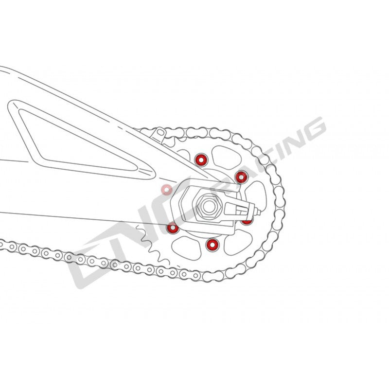 CNC Racing Titanium Sprocket Nuts for Ducati, KTM, and Kawasaki (set of 6) - M10x1.25