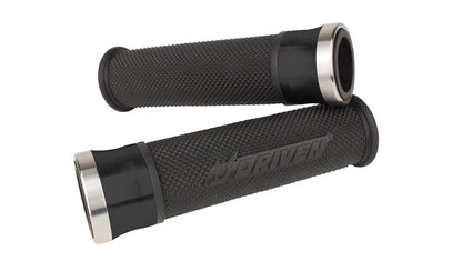 DRIVEN RACING Halo Stainless Kraton Gel Motorcycle Handlebar Grips Performance Grip Set