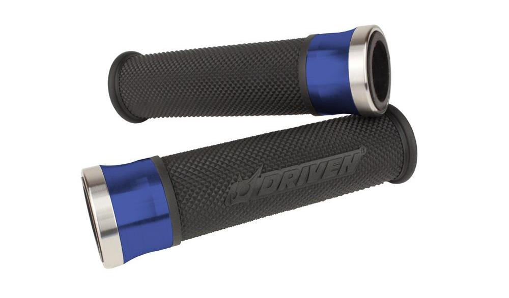 DRIVEN RACING Halo Stainless Kraton Gel Motorcycle Handlebar Grips Performance Grip Set