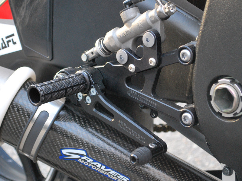 WOODCRAFT Yamaha R6 (06-16) Complete Rear Set Kit  Standard Shift  BLACK